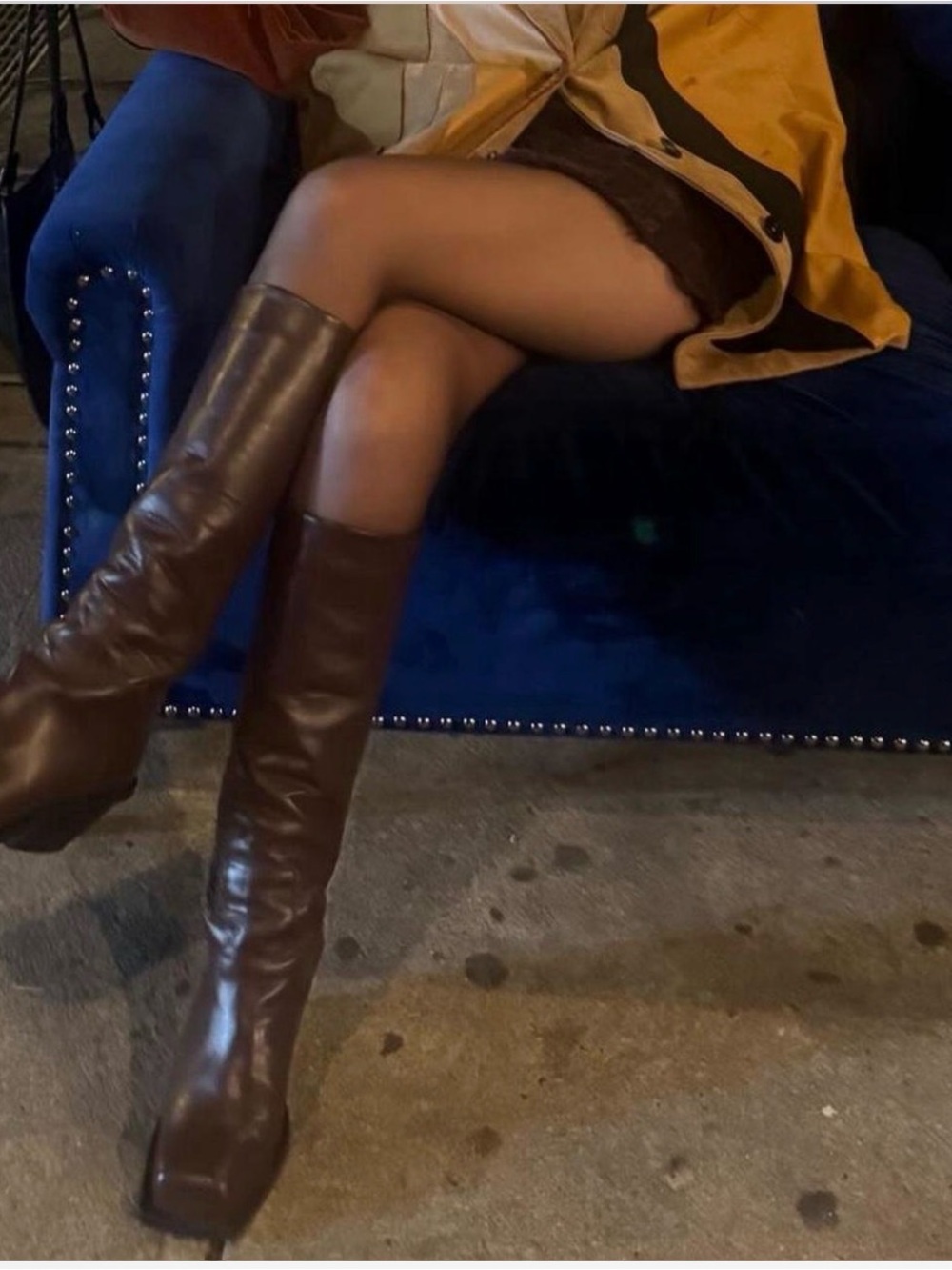 Gia Borghini Chocolate Brown Knee-High Leather Boots